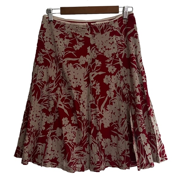 Banana Republic Red Floral Midi Skirt Size 4 - Picture 4 of 4